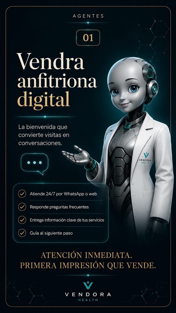 Vendra anfitriona digital: da la bienvenida, responde preguntas frecuentes y guía 24/7 por WhatsApp o en tu sitio