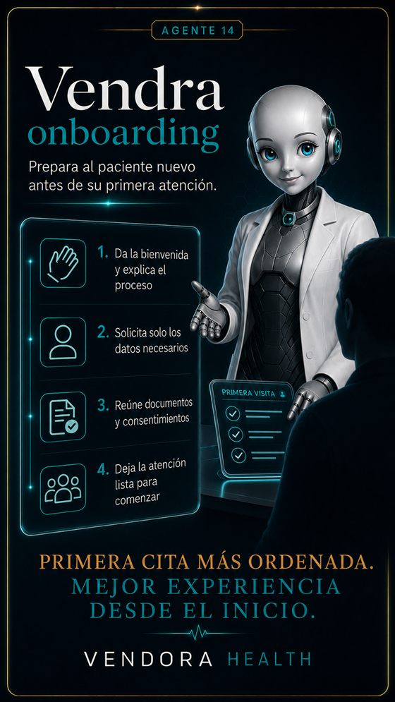 Agente de onboarding: recopila ficha, historia y documentos antes de la primera cita